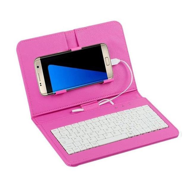 Mobile Phone Bluetooth Keyboard Leather Case