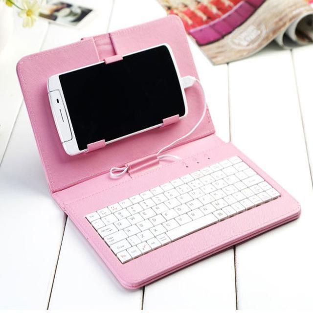 Mobile Phone Bluetooth Keyboard Leather Case